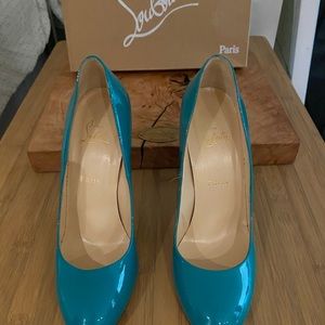 Christian louboutin turquoise heels like new